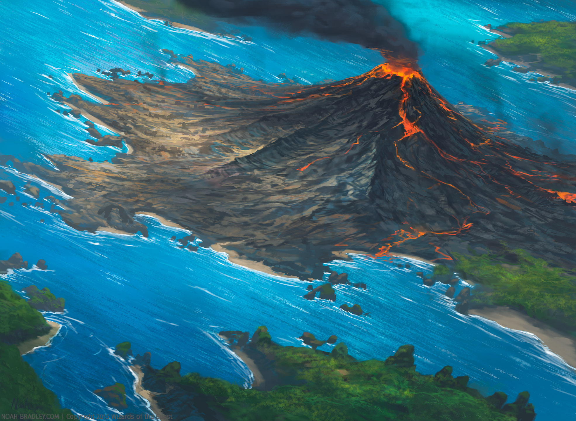 Noah-Bradley_Volcanic-Island